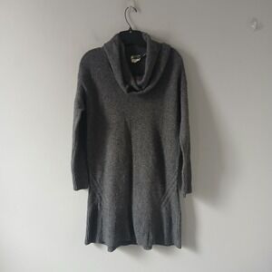 Anthropologie Women's Size Medium Sonoran Cowl Neck Sweater Mini Dress Grey Wool